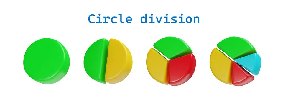3d render set of pie chart Stock Illustration