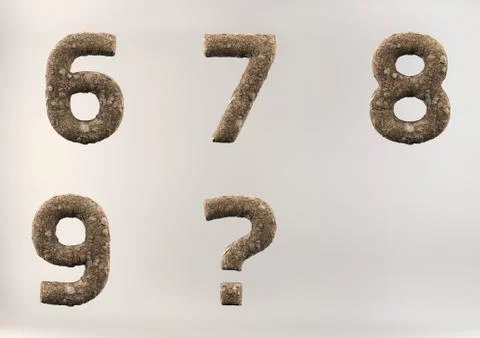 3D Render Set of Soil Numbers Stockillustratie