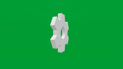 3D render of settings gear icon on chroma key green screen background Stock Footage 335459458
