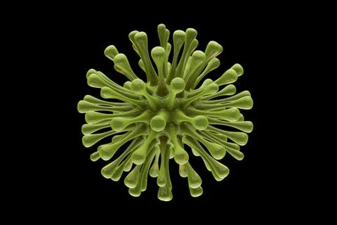 3D render of several viral bacteria on a black isolated background Stock Illustration