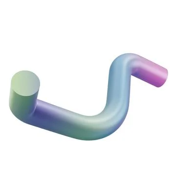 3d render shape abstract pipe metal geometric. Realistic glossy gradient luxury Stock-Illustration