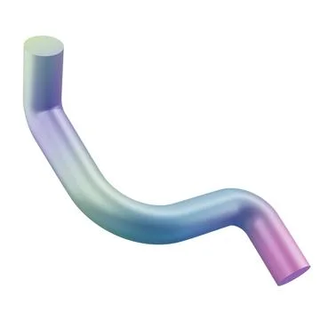 3d render shape abstract pipe metal geometric. Realistic glossy gradient luxury Illustrazione stock