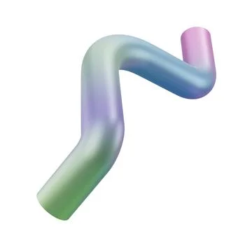 3d render shape abstract pipe metal geometric. Realistic glossy gradient Stock-Illustration