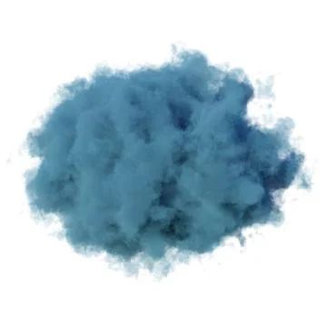 3d render. Shapes of abstract blue cloud, clip art isolated on white backgrou 스톡 일러스트