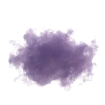 3d render. Shapes of abstract violet cloud, clip art isolated on white backgr Stock Illustration