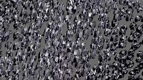 3D render of sharp low poly crystalline structures swirling and undulating.  Stock Footage 339045747