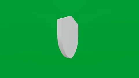 3D render of shield icon on chroma key green screen background Stock Footage 335459279