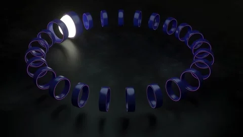 3d render of shines sphere animation in torus from circles. Loopable animat.. Stock Footage 337949014