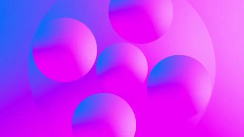 3d render of shining rings and circles with multicolored gradient effect Illustrazione stock