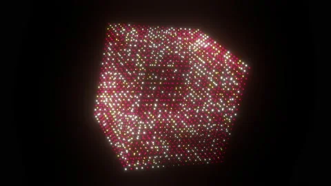 3d render shiny cube rotating on black background Stock Footage 181888457