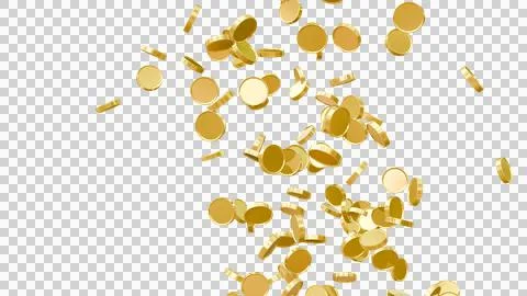 3D Render Shiny Gold Coins. Illustrazione stock