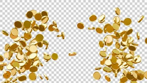 3D Render Shiny Gold Coins. Illustrazione stock