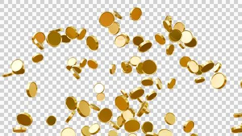 3D Render Shiny Gold Coins. Stock Illustration