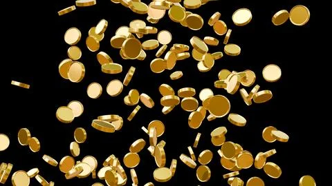 3D Render Shiny Gold Coins. Stock Illustration