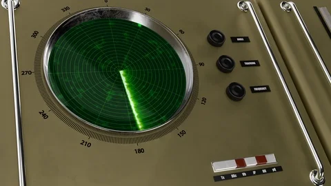 3D render ship radar danger missile rockets torpedoes seamless loop video Stock Footage 127309306