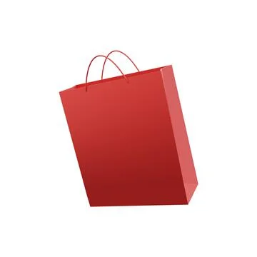 3d render shop bag icon on white background. 3d rendering shopping bag icon on Stock Illustration