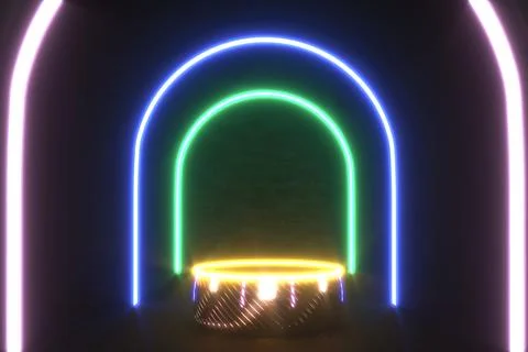 3d render of shop display. Abstract geometric podium background. Minimalist.. Illustration