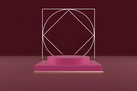 3d render of shop display. Abstract geometric podium background. Minimalist.. Stock-Illustration