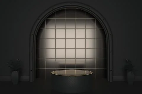 3d render of shop display. Abstract geometric podium background. Minimalist.. Illustration