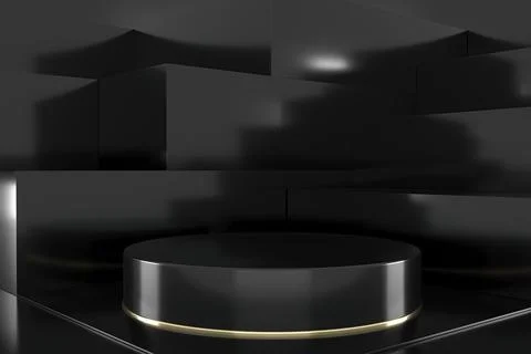 3d render of shop display. Abstract geometric podium background. Minimalist.. Illustrazione stock