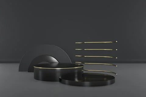 3d render of shop display. Abstract geometric podium background. Minimalist.. Stock Illustration