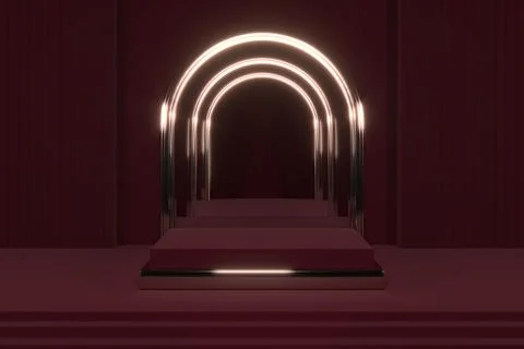 3d render of shop display. Abstract geometric podium background. Minimalist.. 库存插图