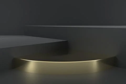 3d render of shop display. Abstract geometric podium background. Minimalist.. Stock-Illustration