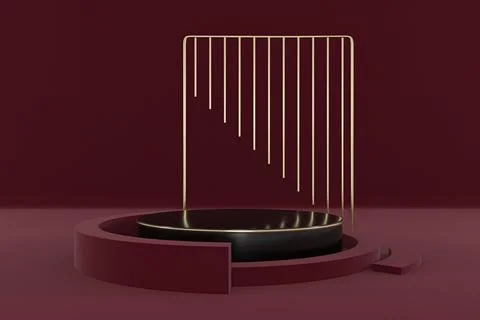 3d render of shop display. Abstract geometric podium background. Minimalist.. Stock-Illustration