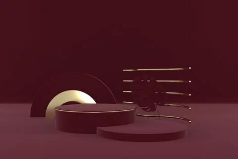 3d render of shop display. Abstract geometric podium background. Minimalist.. イラスト素材