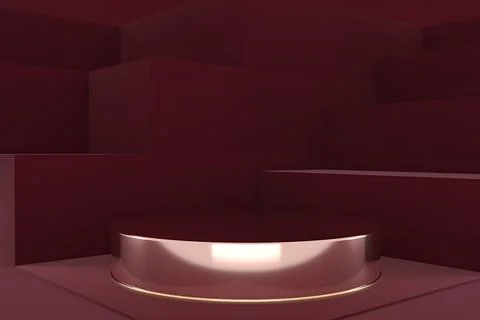 3d render of shop display. Abstract geometric podium background. Minimalist.. イラスト素材