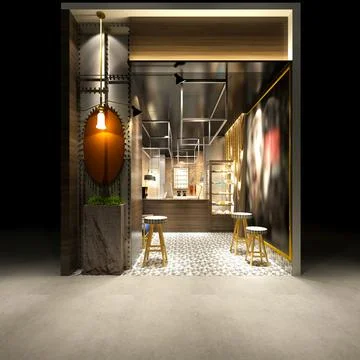 3D Render of Shop 스톡 일러스트