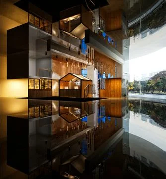 3D Render of Shopping Mall Store Illustrazione stock