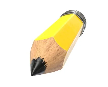 3D render of short yellow pencil isolated on white Stock Illustration