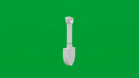 3D render of shovel icon on chroma key green screen background Stock Footage 335459523