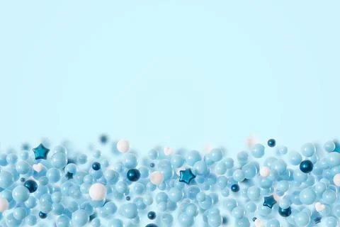 This 3D render showcases a boy-themed background filled with vibrant spheres  写真素材