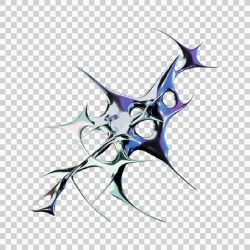 3D render showcasing futuristic iridescent chrome metallic type Stock Illustration