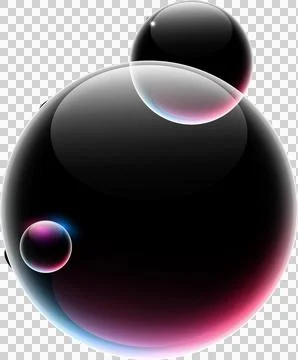 3D render is showing bubble spheres floating in transparent canvas, cores Stock Illustration