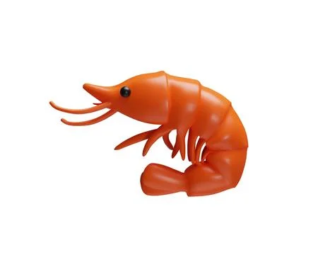 3d render shrimp vector seafood Stock Illustration