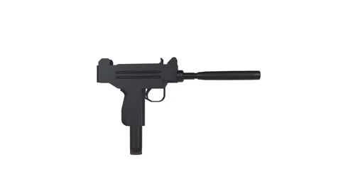 3D render of a silenced firearm in low light Stock Footage 285060434