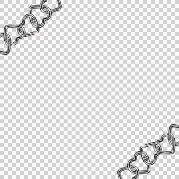 3D render silver chain borders are appearing on transparent canvas featuring Stock Illustration