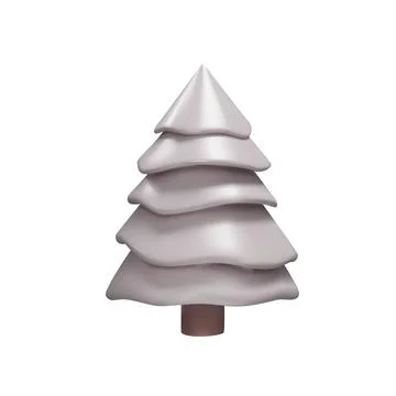 3d render silver christmas tree sprouce Stock Illustration
