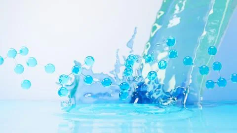 3d render of simple chemical bond in side cell or molecules. The associated.. Stock Photos