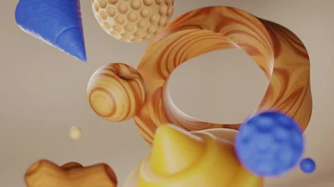 3d render simple figures float in the air Stock Footage 247730927