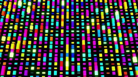 3d render. Simple geometric background with colorful plates on plane flashing Stock Illustration