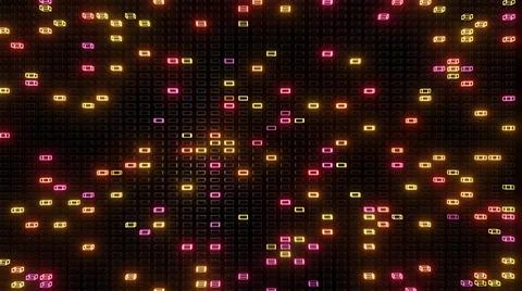 3d render. simple geometric background with colorful frames flashing like neon Stock-Illustration