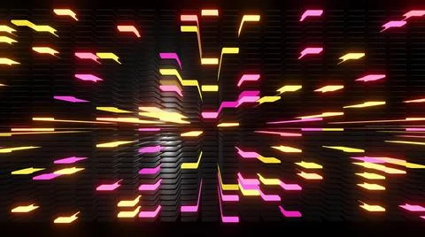 3d render. simple geometric background with colorful frames flashing like neon Illustrazione stock