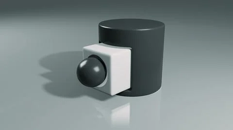 3d render. Simple geometric figures on a gray background. Stock Illustration