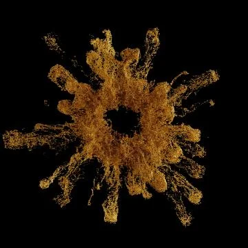 3d render simulated particles. Complex particle simulation with turbulence an Stock Illustration