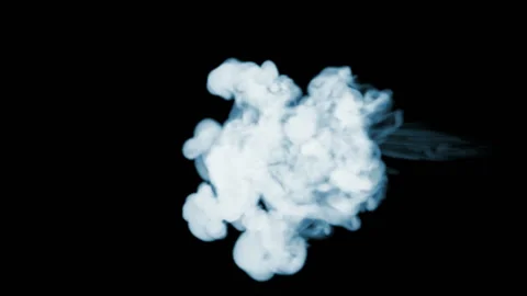 3d render of simulation of smoke on black background. Isolated on black for Stock Footage 103033355