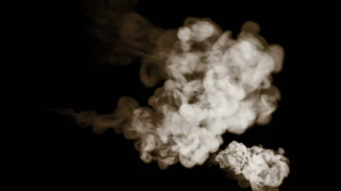 3d render of simulation of smoke on black background. Isolated on black for Stock Footage 103033475